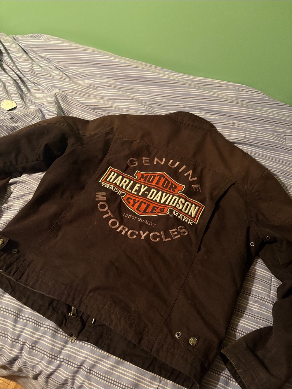 Harley-Davidson Brown Cotton Field Jacket with Patch
